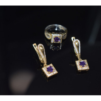 925 Sterling Silver Tanzanite & CZ Jewelry Set Turkey