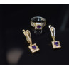 925 Sterling Silver Tanzanite & CZ Jewelry Set Turkey