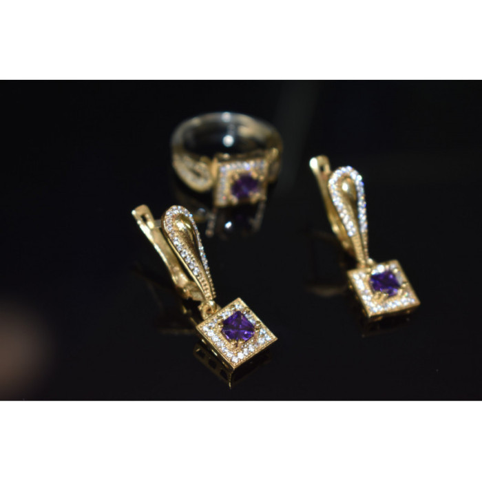 925 Sterling Silver Tanzanite & CZ Jewelry Set Turkey