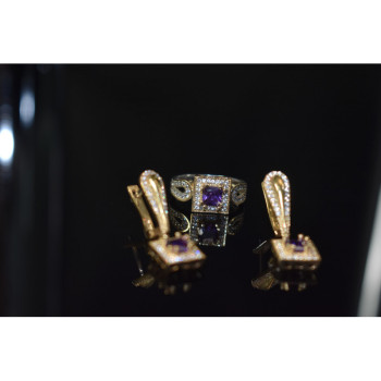 925 Sterling Silver Tanzanite & CZ Jewelry Set Turkey