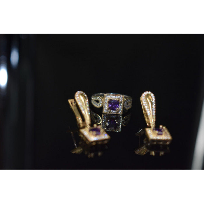 925 Sterling Silver Tanzanite & CZ Jewelry Set Turkey