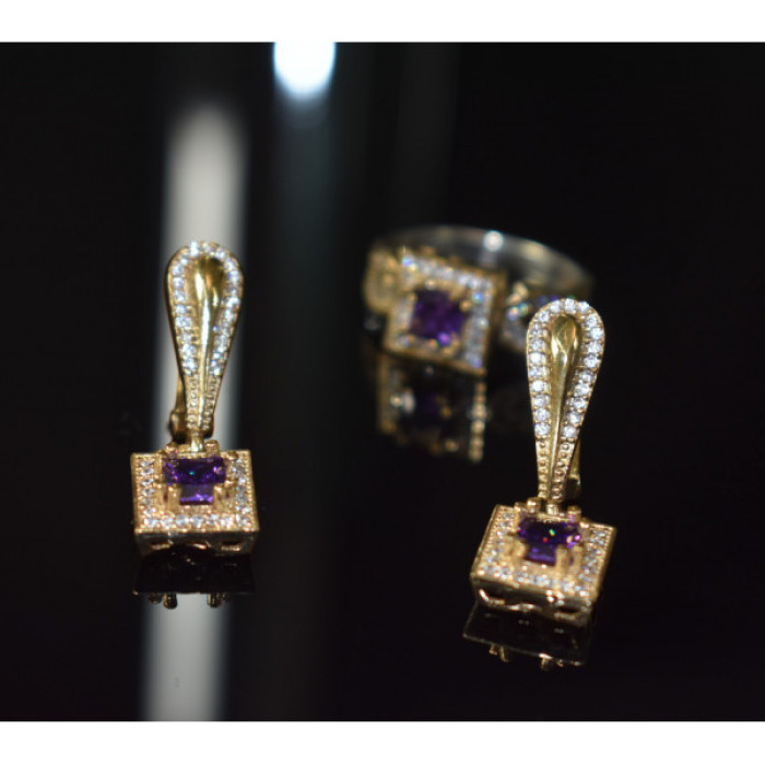 925 Sterling Silver Tanzanite & CZ Jewelry Set Turkey