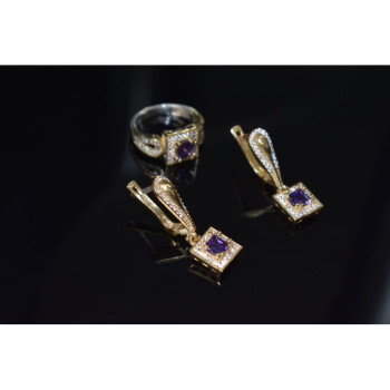 925 Sterling Silver Tanzanite & CZ Jewelry Set Turkey