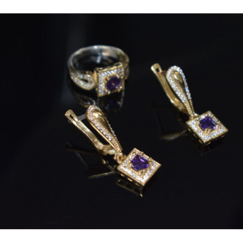 925 Sterling Silver Tanzanite & CZ Jewelry Set Turkey