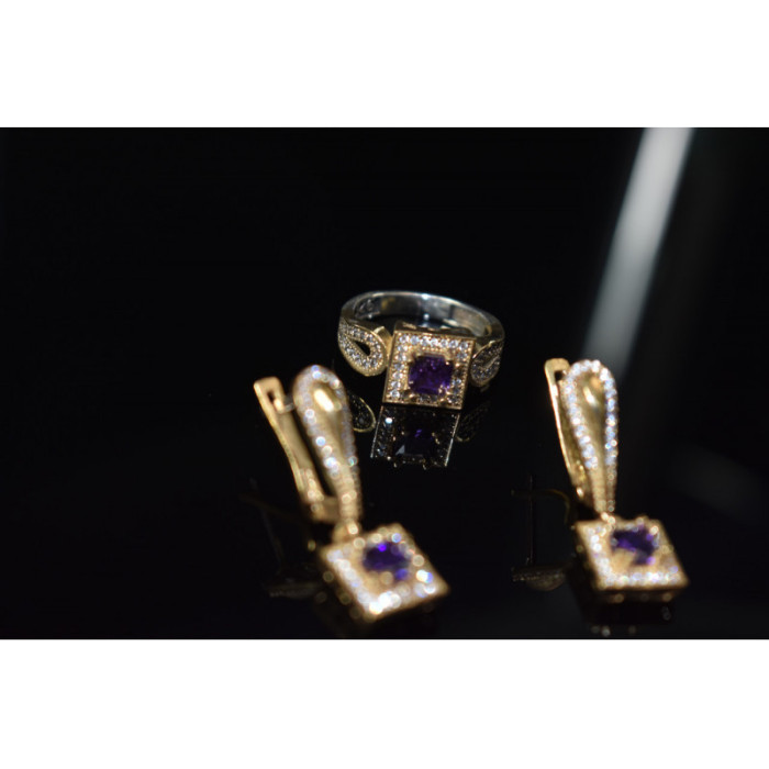 925 Sterling Silver Tanzanite & CZ Jewelry Set Turkey