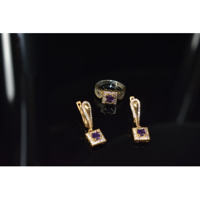 925 Sterling Silver Tanzanite & CZ Jewelry Set Turkey