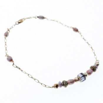 925 Sterling Silver Jewelry Glass Double Bracelet