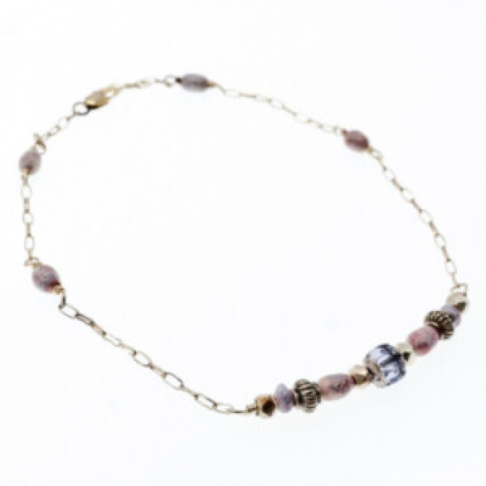 925 Sterling Silver Jewelry Glass Double Bracelet