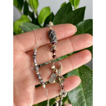 925 Sterling Silver Jewelry Glass Double Bracelet