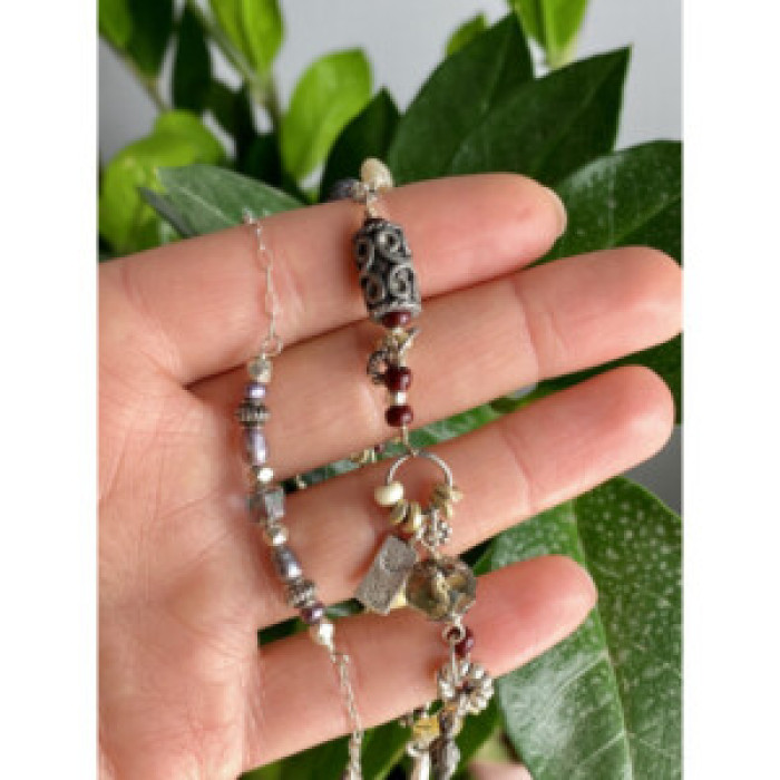 925 Sterling Silver Jewelry Glass Double Bracelet