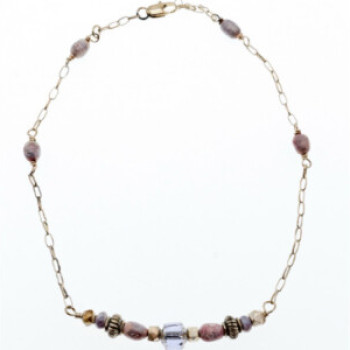 925 Sterling Silver Jewelry Glass Double Bracelet
