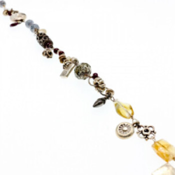 925 Sterling Silver Jewelry Glass Double Bracelet