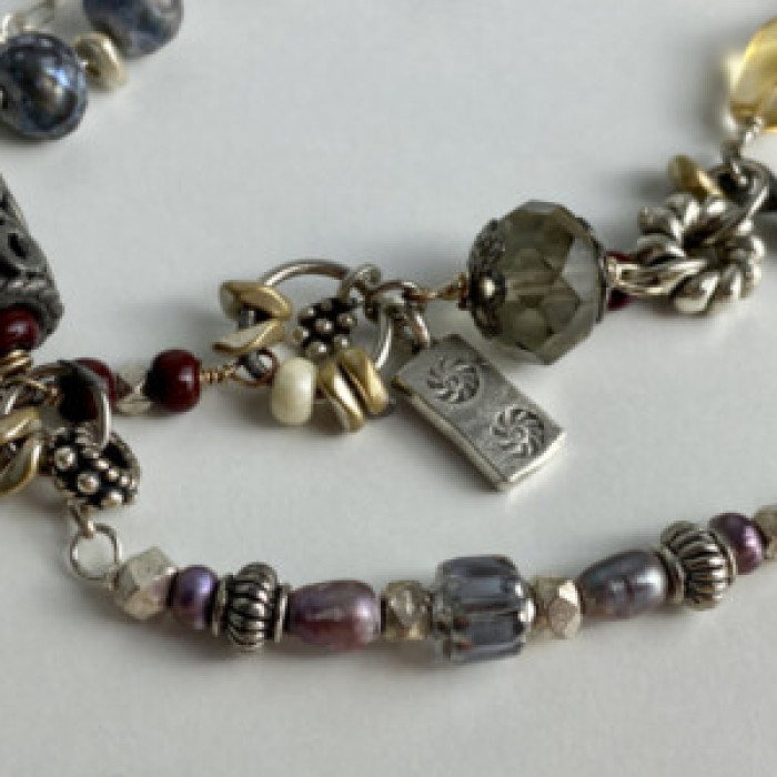 925 Sterling Silver Jewelry Glass Double Bracelet