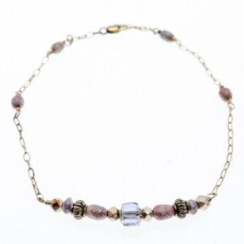 925 Sterling Silver Jewelry Glass Double Bracelet