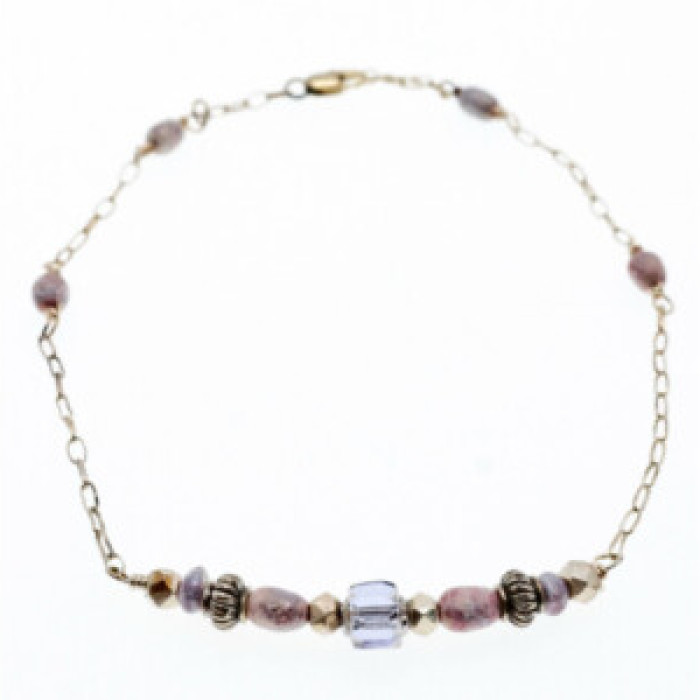 925 Sterling Silver Jewelry Glass Double Bracelet
