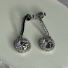 925 Sterling Silver Dream CZ Earrings Length 1.05 Inch