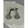 925 Sterling Silver Dream CZ Earrings Length 1.05 Inch