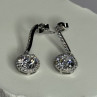 925 Sterling Silver Dream CZ Earrings Length 1.05 Inch
