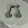 925 Sterling Silver Dream CZ Earrings Length 1.05 Inch
