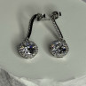 925 Sterling Silver Dream CZ Earrings Length 1.05 Inch