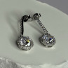 925 Sterling Silver Dream CZ Earrings Length 1.05 Inch