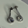 925 Sterling Silver Dream CZ Earrings Length 1.05 Inch