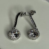 925 Sterling Silver Dream CZ Earrings Length 1.05 Inch