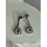925 Sterling Silver Dream CZ Earrings Length 1.05 Inch