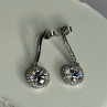 925 Sterling Silver Dream CZ Earrings Length 1.05 Inch