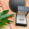 925 Sterling Silver Pink & White/Colorless Topazes Ring Size 6.5