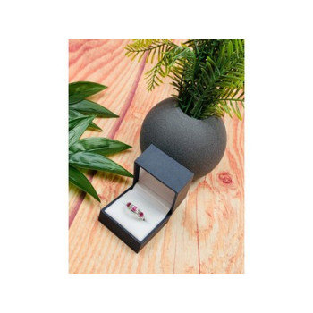 925 Sterling Silver Pink & White/colorless Topazes Ring Size 6.5