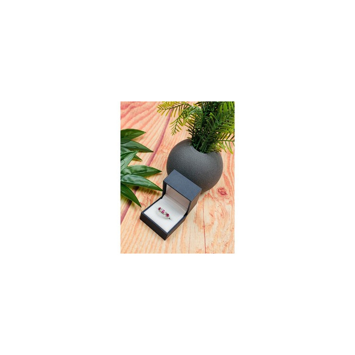 925 Sterling Silver Pink & White/colorless Topazes Ring Size 6.5