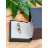 925 Sterling Silver Pink & White/Colorless Topazes Ring Size 6.5