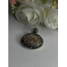 Elegant 925 Sterling Silver Citrine & Marcasite Pendant Length 1.10 Inch