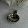 Elegant 925 Sterling Silver Citrine & Marcasite Pendant Length 1.10 Inch
