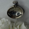 Elegant 925 Sterling Silver Citrine & Marcasite Pendant Length 1.10 Inch