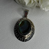 Vintage 925 Sterling Silver Abalone Pendant Length 2.10 Inch