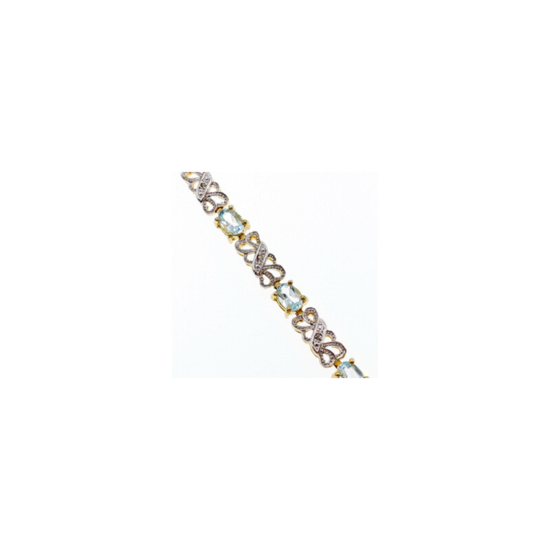 925 STERLING SILVER GOLD PLATED BLUE SPINEL BRACELET