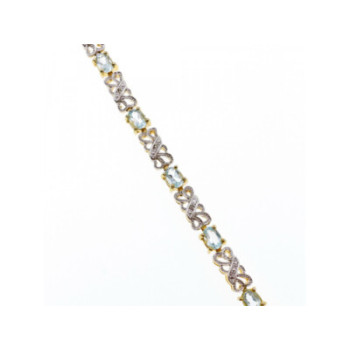 925 STERLING SILVER GOLD PLATED BLUE SPINEL BRACELET