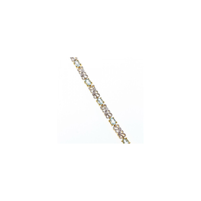 925 STERLING SILVER GOLD PLATED BLUE SPINEL BRACELET