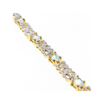 925 STERLING SILVER GOLD PLATED BLUE SPINEL BRACELET