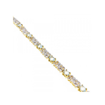 925 STERLING SILVER GOLD PLATED BLUE SPINEL BRACELET