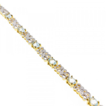 925 Sterling Silver Gold Plated Blue Spinel Bracelet