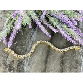 925 STERLING SILVER GOLD PLATED BLUE SPINEL BRACELET