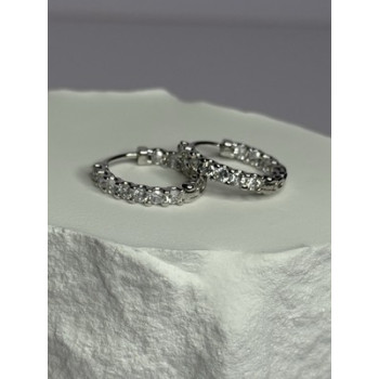 925 Sterling Silver CZ Earrings Length 0.7 Inch