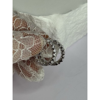 925 Sterling Silver CZ Earrings Length 0.7 Inch