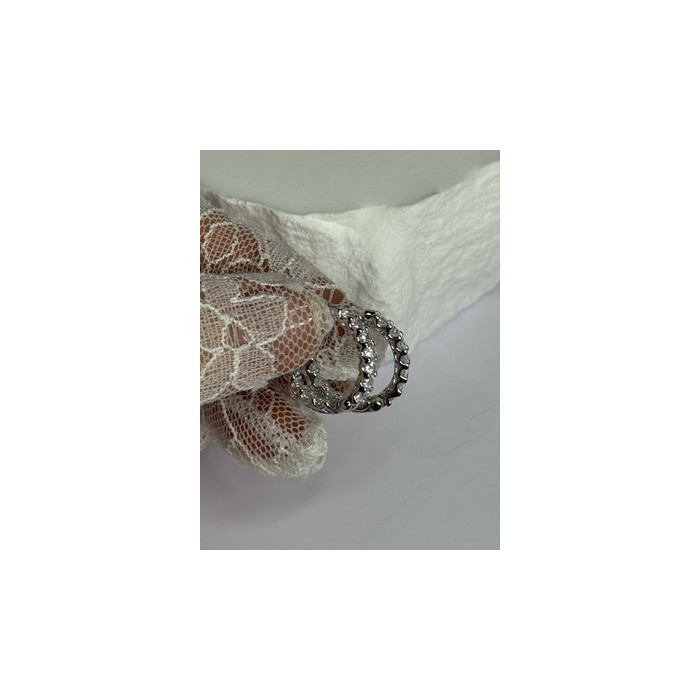 925 Sterling Silver CZ Earrings Length 0.7 Inch