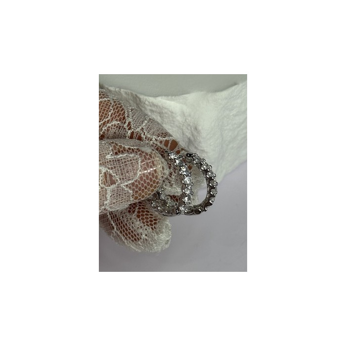 925 Sterling Silver CZ Earrings Length 0.7 Inch