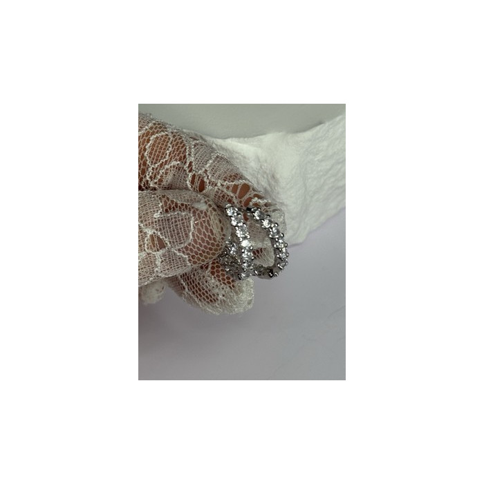 925 Sterling Silver CZ Earrings Length 0.7 Inch