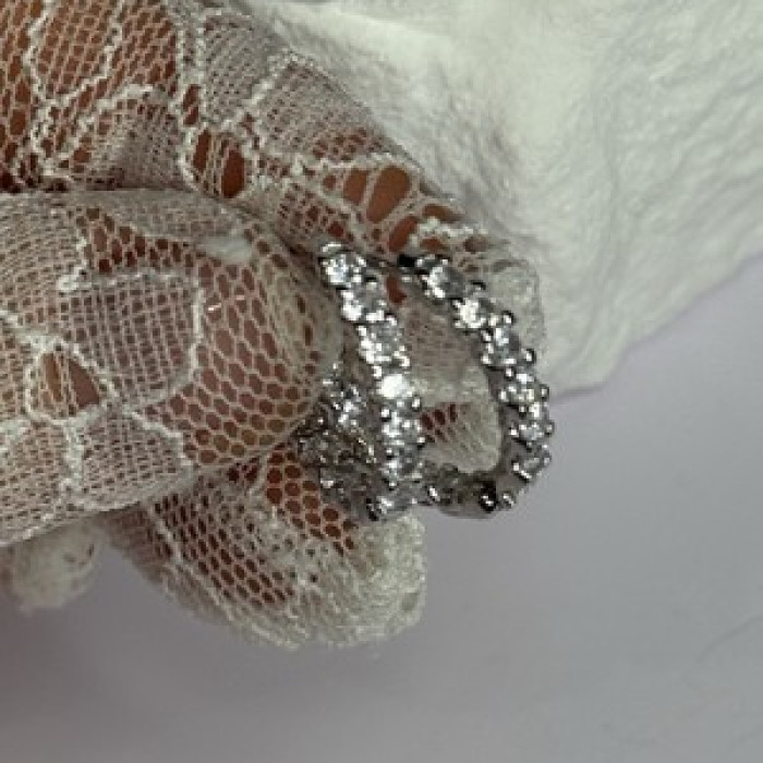 925 Sterling Silver CZ Earrings Length 0.7 Inch